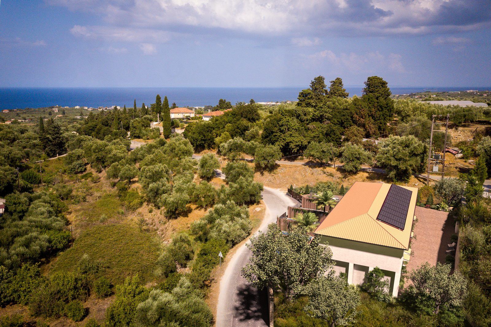 Aerial of Kypseli with the sea beyond
